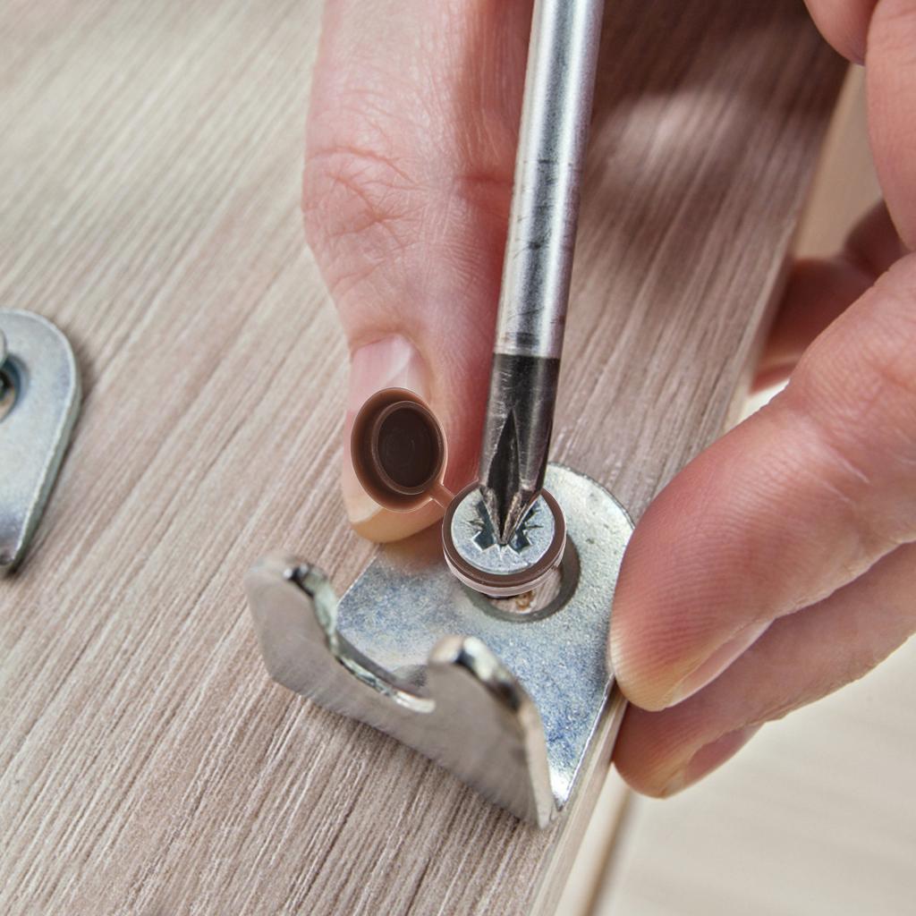 100Pcs Brown Screw Covers Caps for Furniture PP Material Uv Water Resistant Tough Flexible Screw Hole Covers