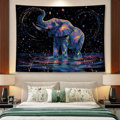 Colorful Elephant Portrait Tapestry Wall Hanging Personalized Animal Background Home Decoration Aesthetics Bedroom Living Room