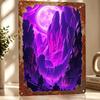 Purple Mountain Fantasy Personalized D Textured Metal Poster Wall Art Tinplate Sign for Decoration Room Decorating Interior