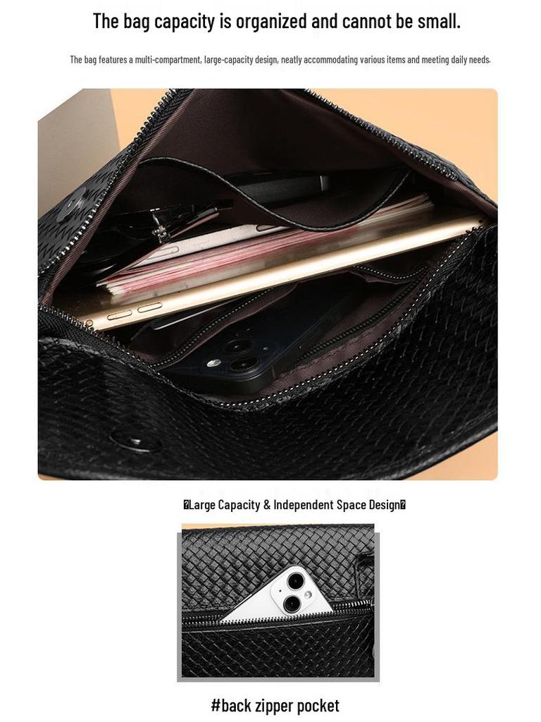 Borsa a Tracolla Messenger in Pelle a Rete Trendy - Borsa a Spalla Quadrata Piccola alla Moda