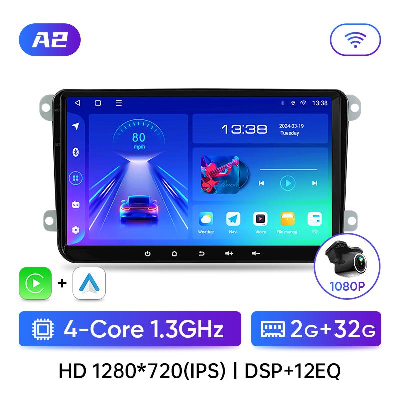 Auto Multimedia Radio Für VW Volkswagen Polo Tiguan Golf Passat B6 B7 Jetta Skoda Octavia SITZ Drahtlose CarPlay Android Auto 2Din