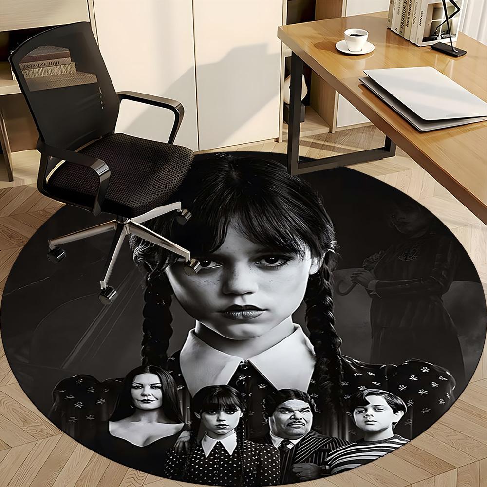 1pc Wednesday Addams Chair Carpet for Office - Indoor Non-Slip Washable Polyester Fiber Carpet, Soft Comfortable Mat For Office Yy250928024