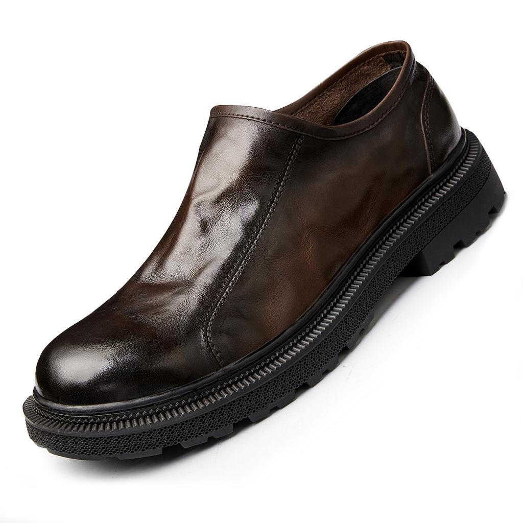 Leather Fashion Leather Shoes Men'S Foot Retro Business Shoes Versatile One-Pedal Casual Breathable Soft-Soled Shoes