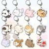 Running Animal Cat Dogs Pets Acrylic Funny Toy Animal Key Ring for Women Men DIY Car Handbag Phone Case Pendant Accessories Gift