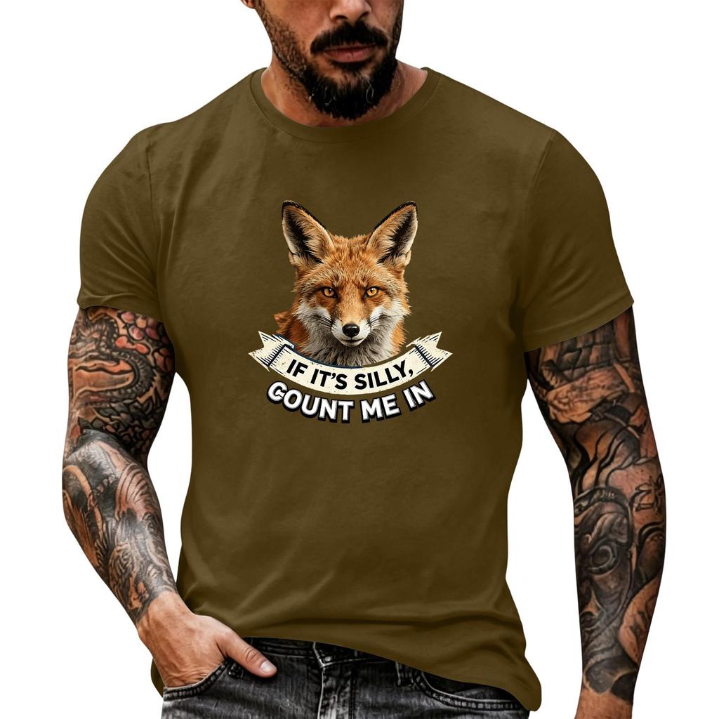 Herren Lustiger Tier-Spruch Print Vintage T-Shirt, Locker Atmungsaktiv Sommer Freizeit Oberteil