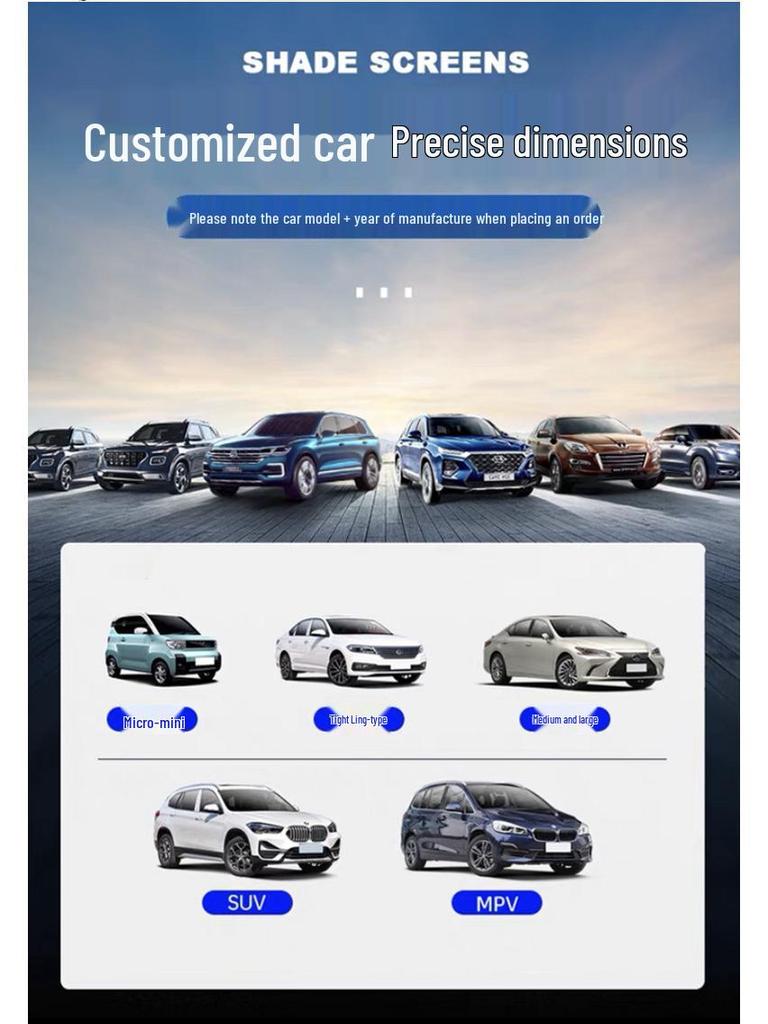 Magnetic Car Window Curtains: Sun Shades & Mosquito Repellent, Heat Insulation, Sun Block, Custom Fit for Specific Models, Free Shipping
