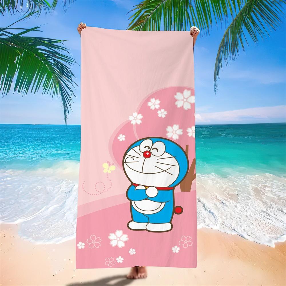Cute Cartoon Character Printed Microfiber Beach Towel Quick Dry Soft Bath Towel For Kids Swimming