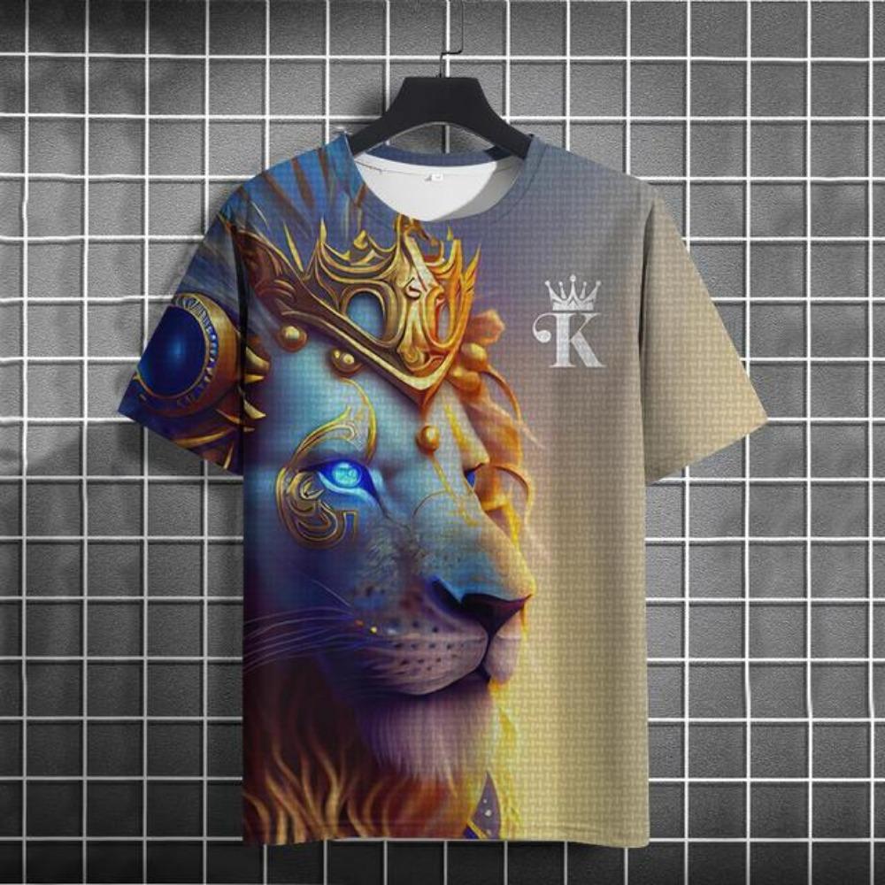 

Чоловічі футболки з 3d-принтом Fierce Animal Вінтажні чоловічі футболки Літні топи з короткими рукавами Модні футболки великого розміру Чоловічий вуличний одяг Новинка 6XL