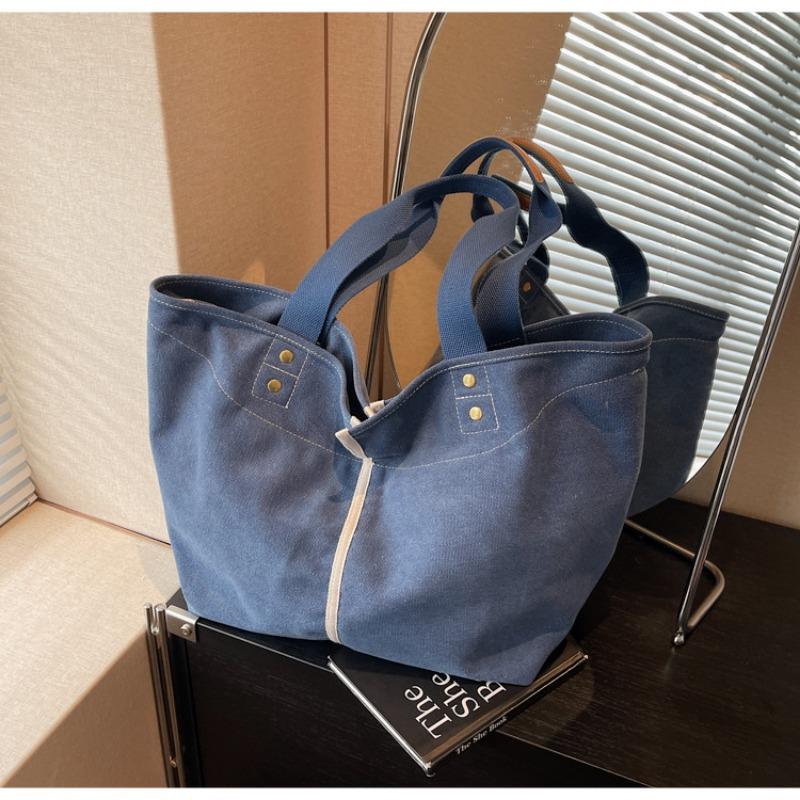 Simple literary tote bag women's spring leisure large-capacity shoulder bag commuter versatile underarm bag