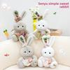 Plush Toy Rabbit With Pink Dress Soft Rabbit Stuffed Animal For Gift Kids