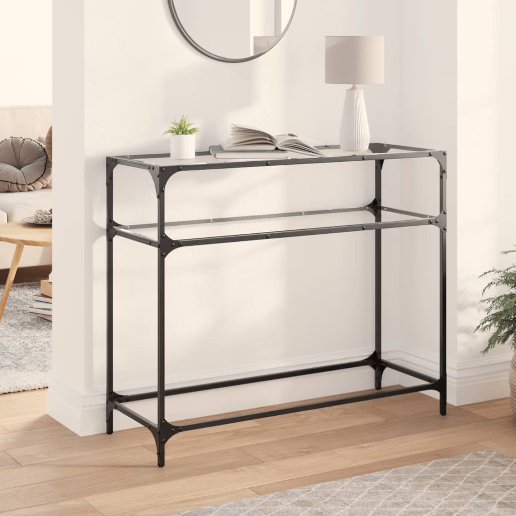 Vidaxl Stolik Konsolowy Z Przezroczystym, Szklanym Blatem, 98X35X81 Cm