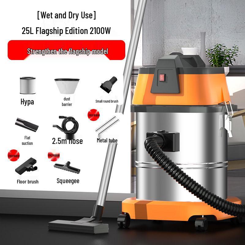High-Power Wet/Dry Vacuum Cleaner for Home, Workshop, Car Wash, Grout, and Industrial Use