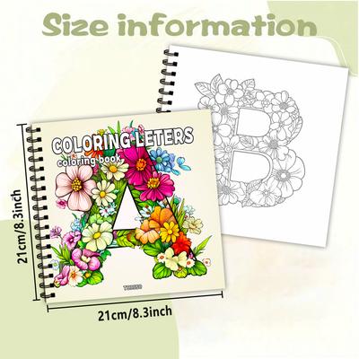 Alphabet Coloring Book, Fun Letters, Teen Coloring Book, Various Patterns, 100g Heavyweight Paper, Stress Relief, Birthday Gift