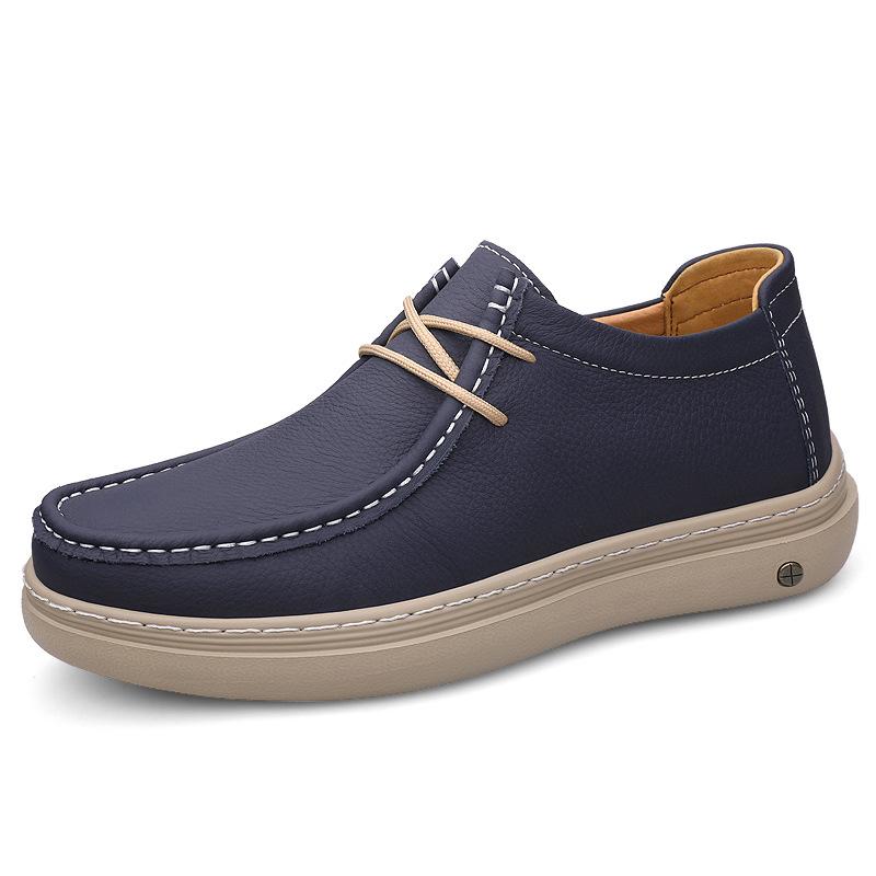 Men s Large Leather Slip-on Loafers - Casual Driving Moccasins 38