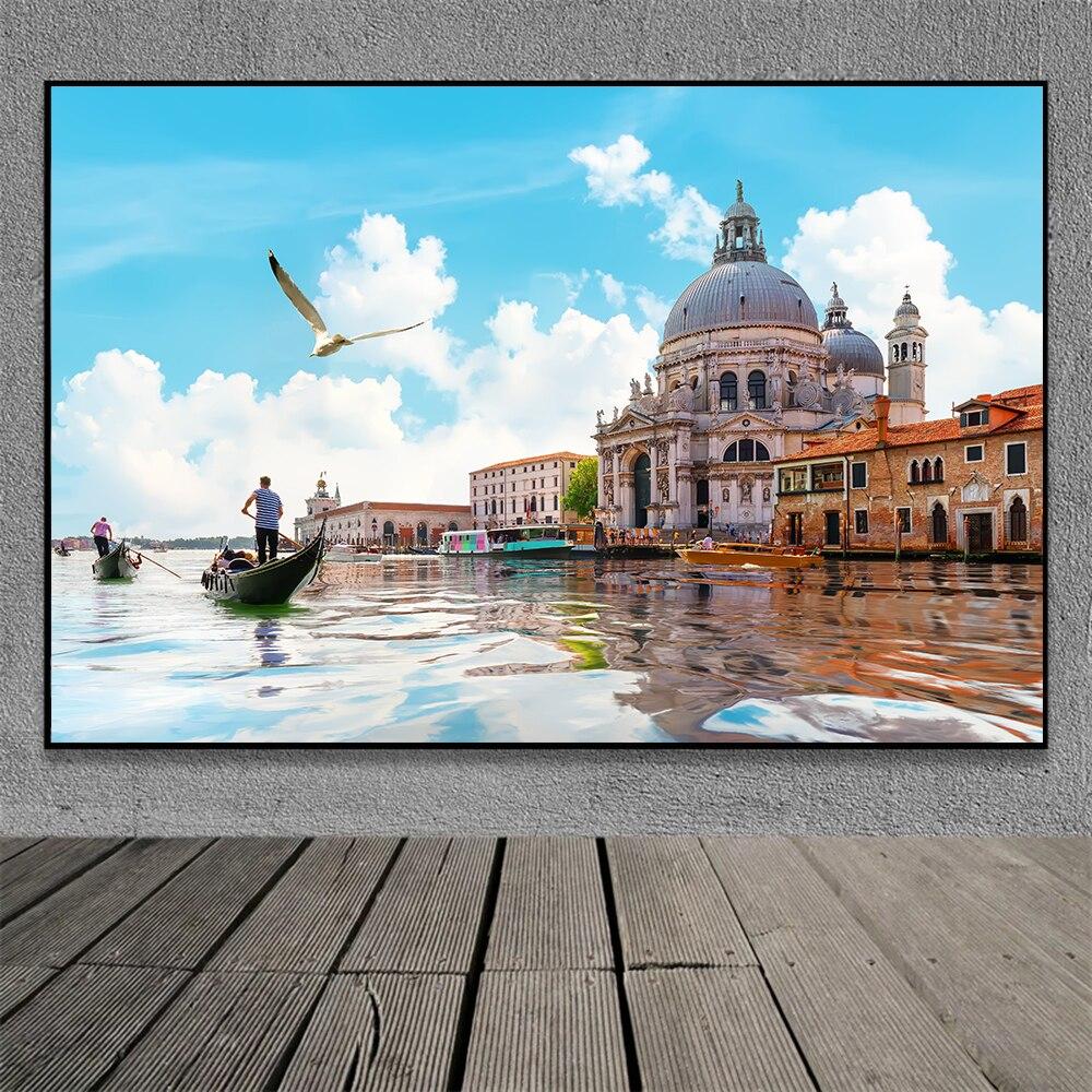 Famous Venice Italy Canvas Painting Wall Art Sunset Natural Scenery Pictures Posters and Prints for Living Room Home Decoration
