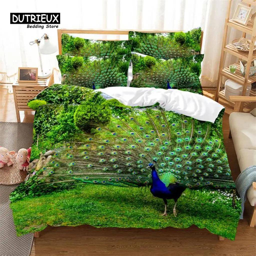 White Tiger Bedding Set 3Pcs Duvet Cover Soft Comfortable Breathable For Bedroom Guest Room Decor