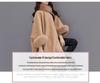 Women's Hepburn Style Wool Coat with Large Rabbit Fur Collar - Autumn/Winter Mid-Length Cape Shawl, Plus Size Available.