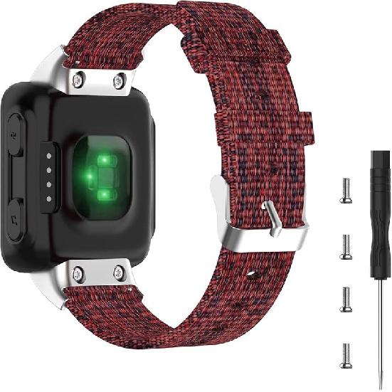 

Ремешок для часов для Garmin Forerunner 35, спортивный холщовый сменный ремешок на запястье для часов для бега Garmin Forerunner 35/30 красный