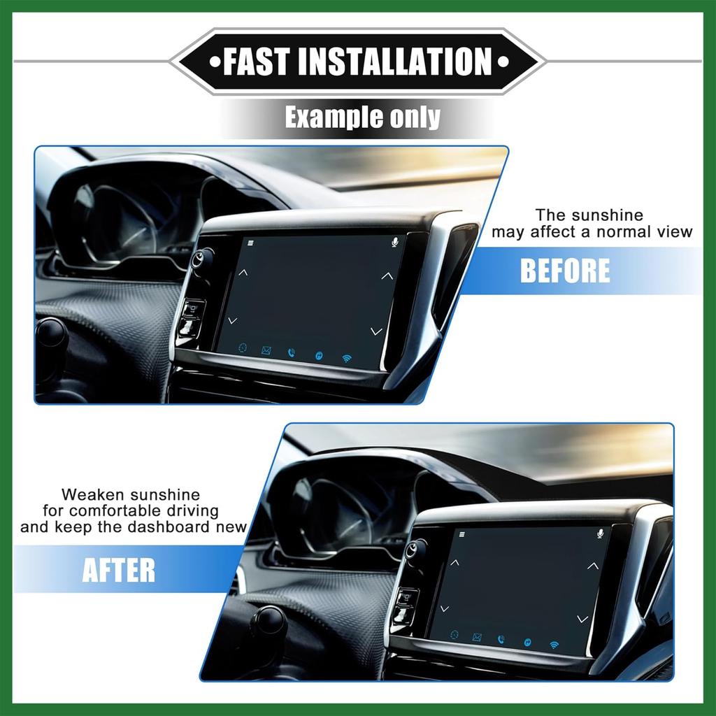 Motoforti Car Dashboard Cover Mat Compatible for Ford Fusion 2013-2021, Protective Polyester Black Center Console Interior Trim Dash Board Mat