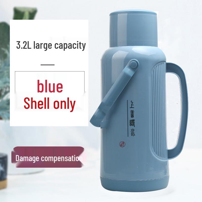 Leather-Covered Glass Liner Thermos Bottle for Dorms - Keeps Water Hot