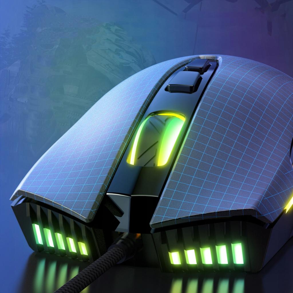 Gaming-Maus ONIKUMA CW905 schwarz kabelgebunden 6 Tasten RGB