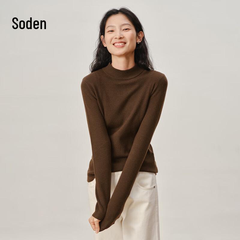 WHIteALLUSION Cashmere Modal Blend Mock Neck Knit Sweater M