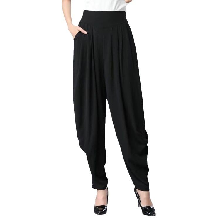 2025 Women's High Waist Casual Harem Pants - Spring/Summer Plus Size Slimming, Loose Fit, Lantern-Style Trousers