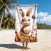 1pc Rabbit Butterfly Beach Towel, Quick-Dry Absorbent, Portable Beach Outings Camping Swimming Pool Travel Bath