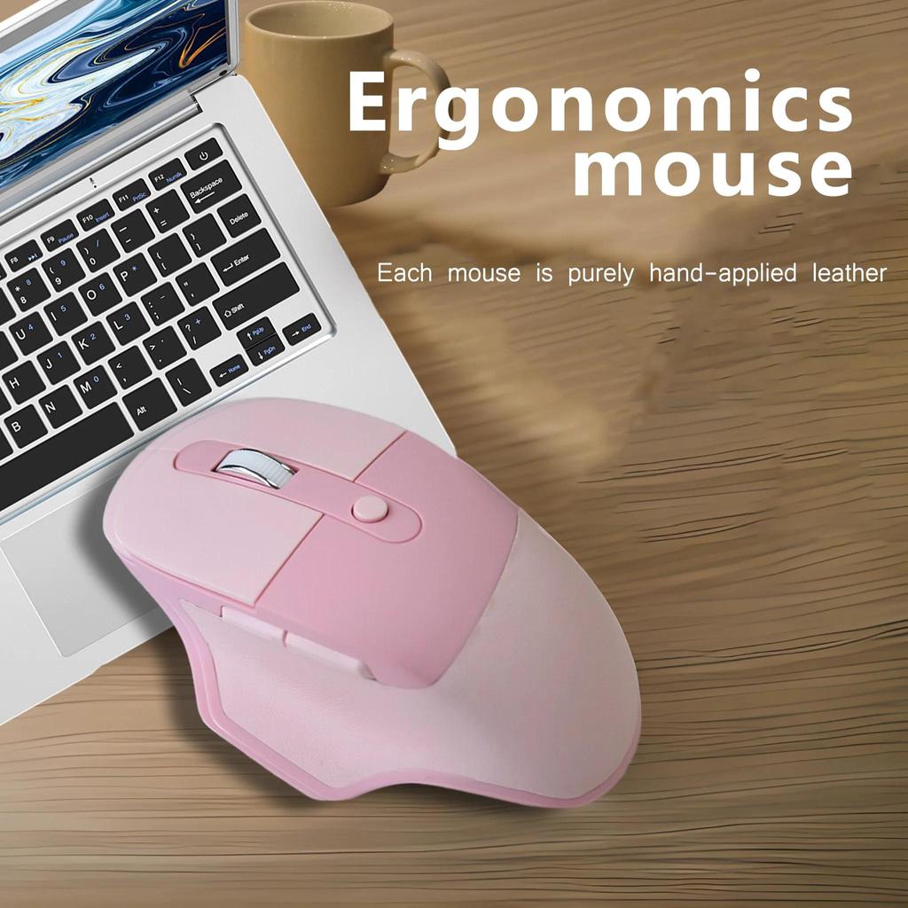 2.4G Wireless Mouse for Laptop Ergonomic Computer Mouse with 3 Adjustable Levels 6 Button Cordless Mouse Bluetooth Mouse