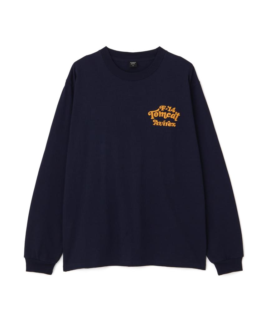 AVIREX SAGARA TOM CAT L/S T-SHIRT Men's L 120 Navy