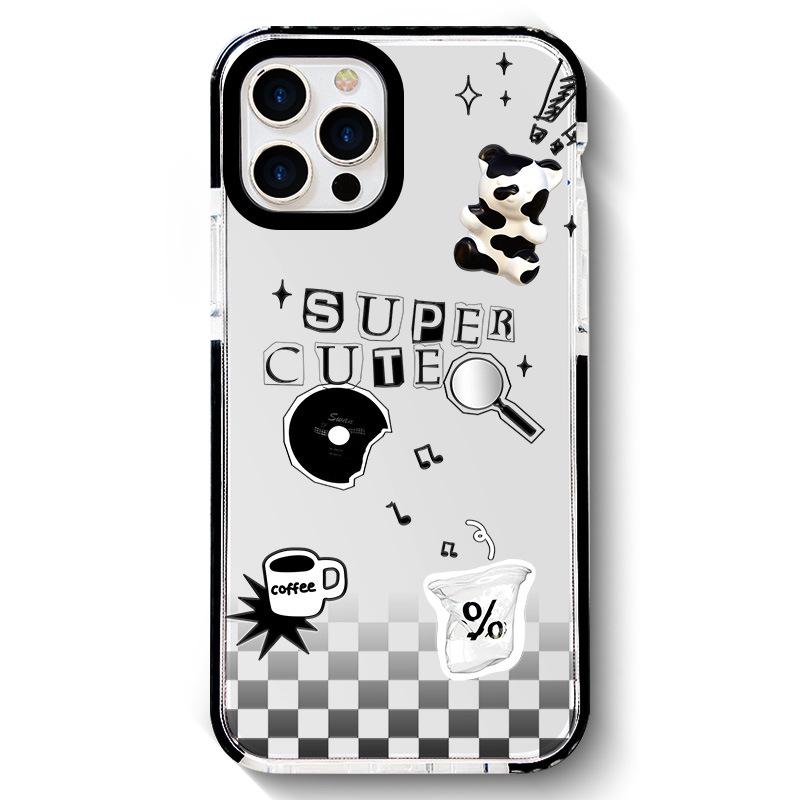 

Zhitai Creative Two-Color Mobile Phone Case for iPhone 11, 14, 15, 16 Pro Max - Black with Bracelet Design Apple 16 Plus