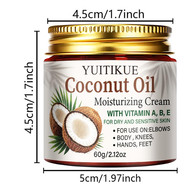 YUITIKUE Vitamin Enriched Coconut Oil Moisturizing Cream Easily Absorbed Lightweight Body Skin Care For Sensitive Skin
