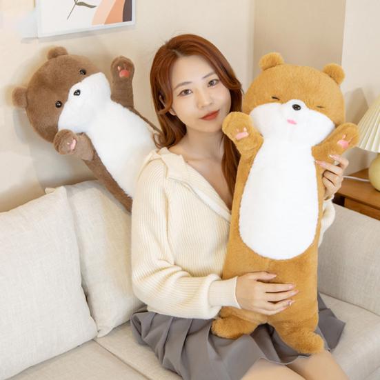 80cm Exquisite Cozy Touch Decorative Plush Pillow Stuffed Animal Otters Doll Toy Throw Birthday Gift