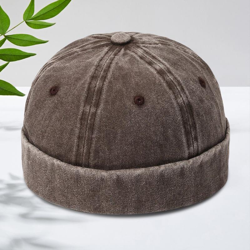 Washed denim melon fur hat embroidery street light board landlord hat personality fashion retro outdoor tide