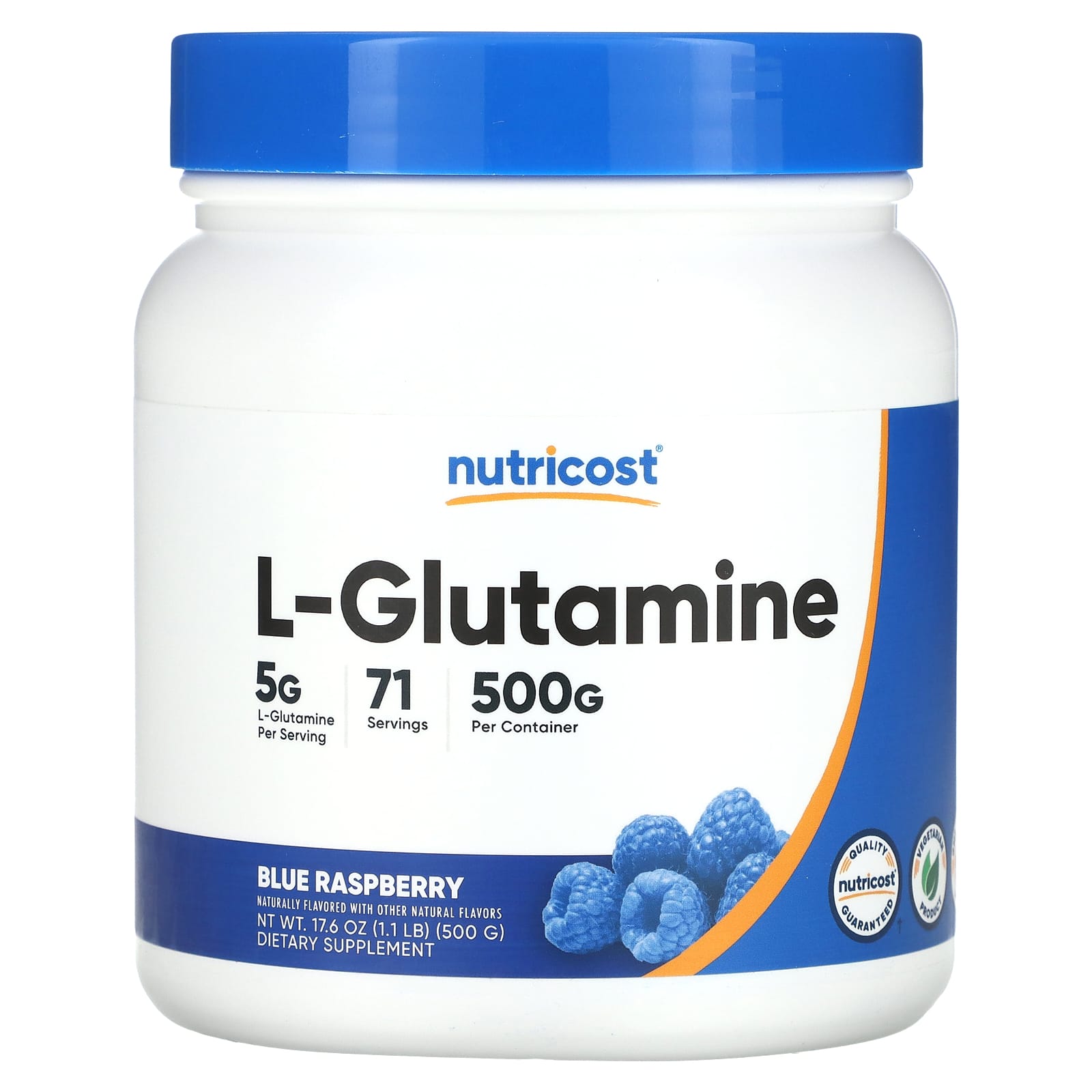 

Nutricost, L-Glutamine, Blue Raspberry, 17.6 oz (500 g)