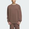 Adidas Verbiage Crew Sweatshirt Loose Fit Round Neck Sports Casual Men Sweatshirt Rocky-Deep-Earth-Brown IS7423