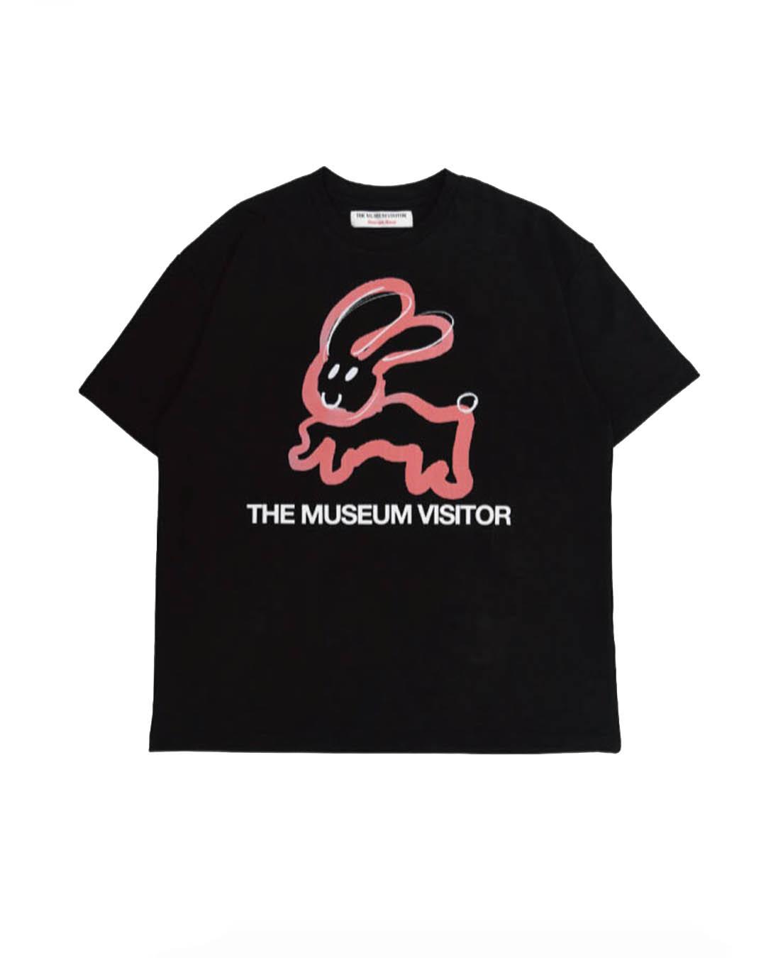 The Museum Visitor Rabbit Printed T-Shirts (Black) S