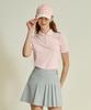 Antomas Ribbed Short Sleeve Polo Shirt Women - Pink