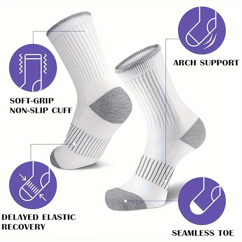 5 Pairs Women's Elegant Solid Color Mid-Calf Sports Socks - Breathable Moisture-Wicking Casual Athletic Socks for Spring & Autumn, Cute Socks