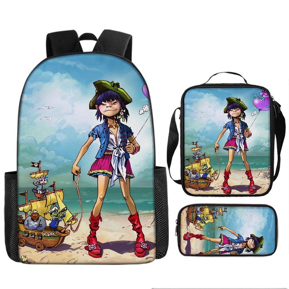 UK Virtual Band Gorillaz Kids' Cartoon Backpack - Dual Use Shoulder/Crossbody Bag