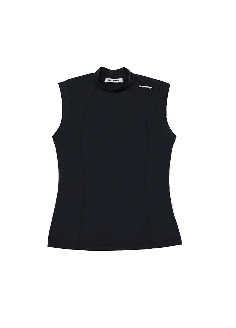 Upper Strop Golf [Upw4045] Upst Golf Women S Mock Neck Sleeveless T-Shirt Black L