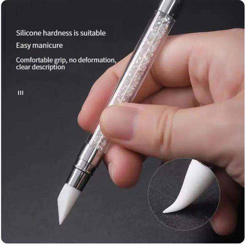 Nail Art Pen Double Head Silicone Flower Sculpting Pen Adjustable Glue Stick Embossing Pen Nail Art Brush Every Home Tool