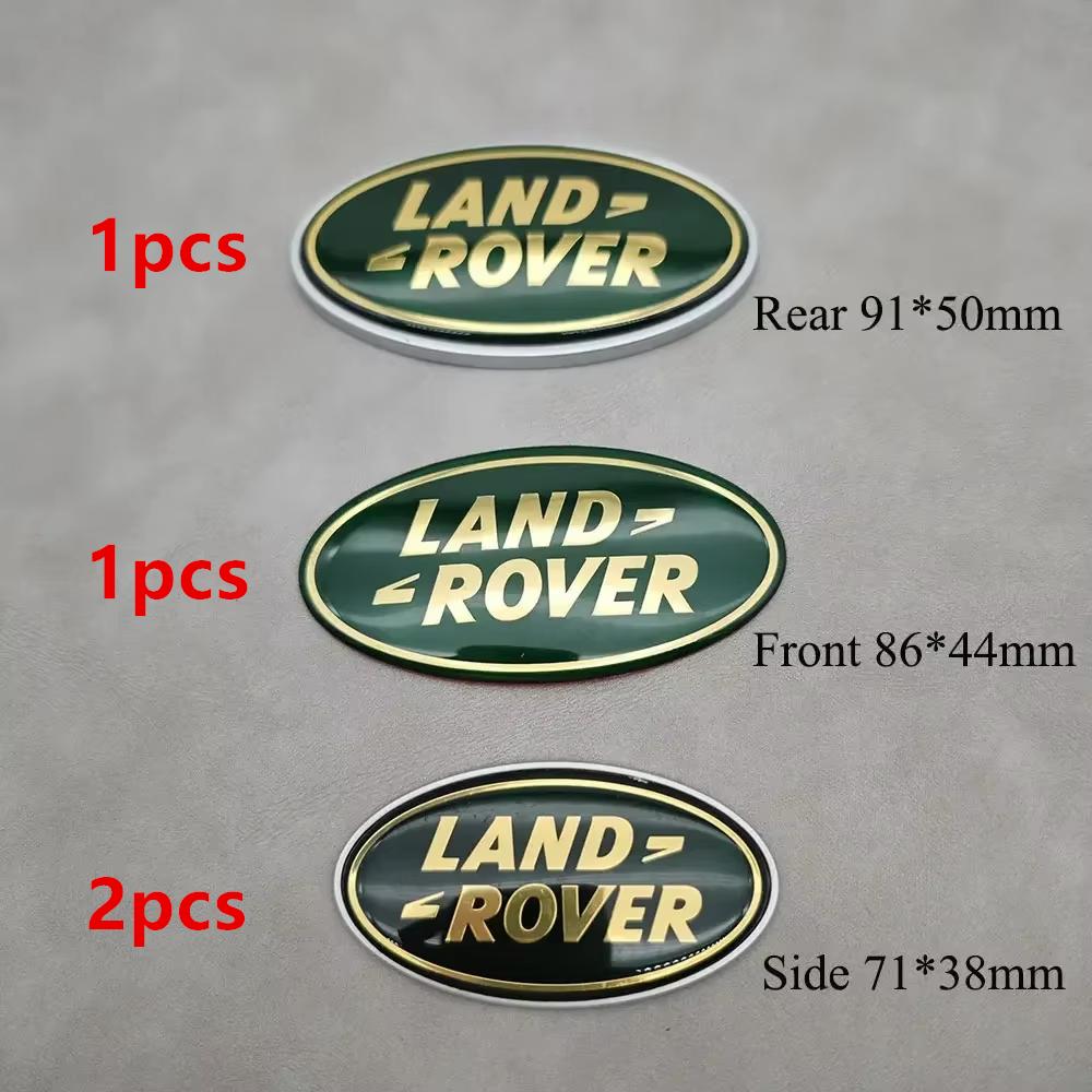 4pcs Aluminium Logo Land Rover Emblem Car Front Sticker Rear Trunk Fender Badge For Land Rover Freelander Discovery Defender XS7
