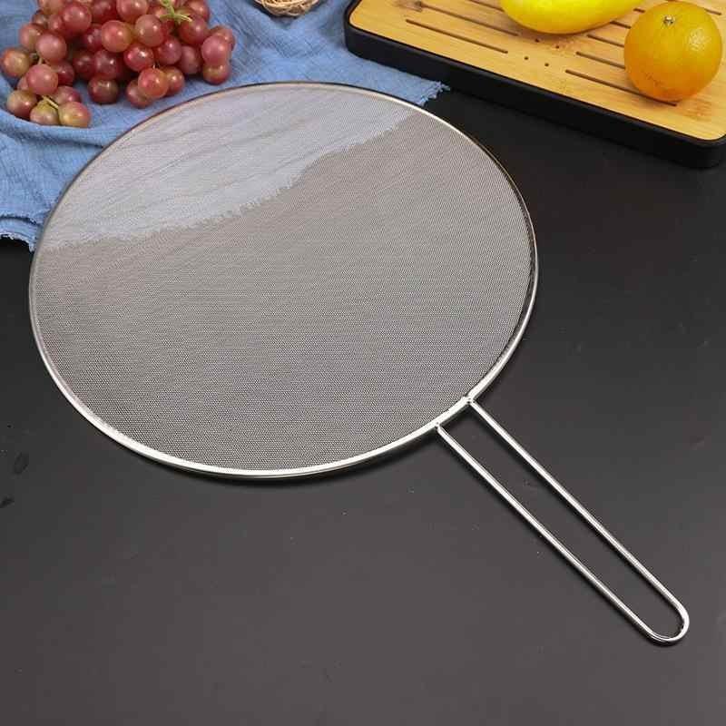 Splatter Screen Mesh Cover for Cooking Pots and Pans Oil Frying Pan Lid with Handle Reusable Non-Stick Splatter Guard Accessory