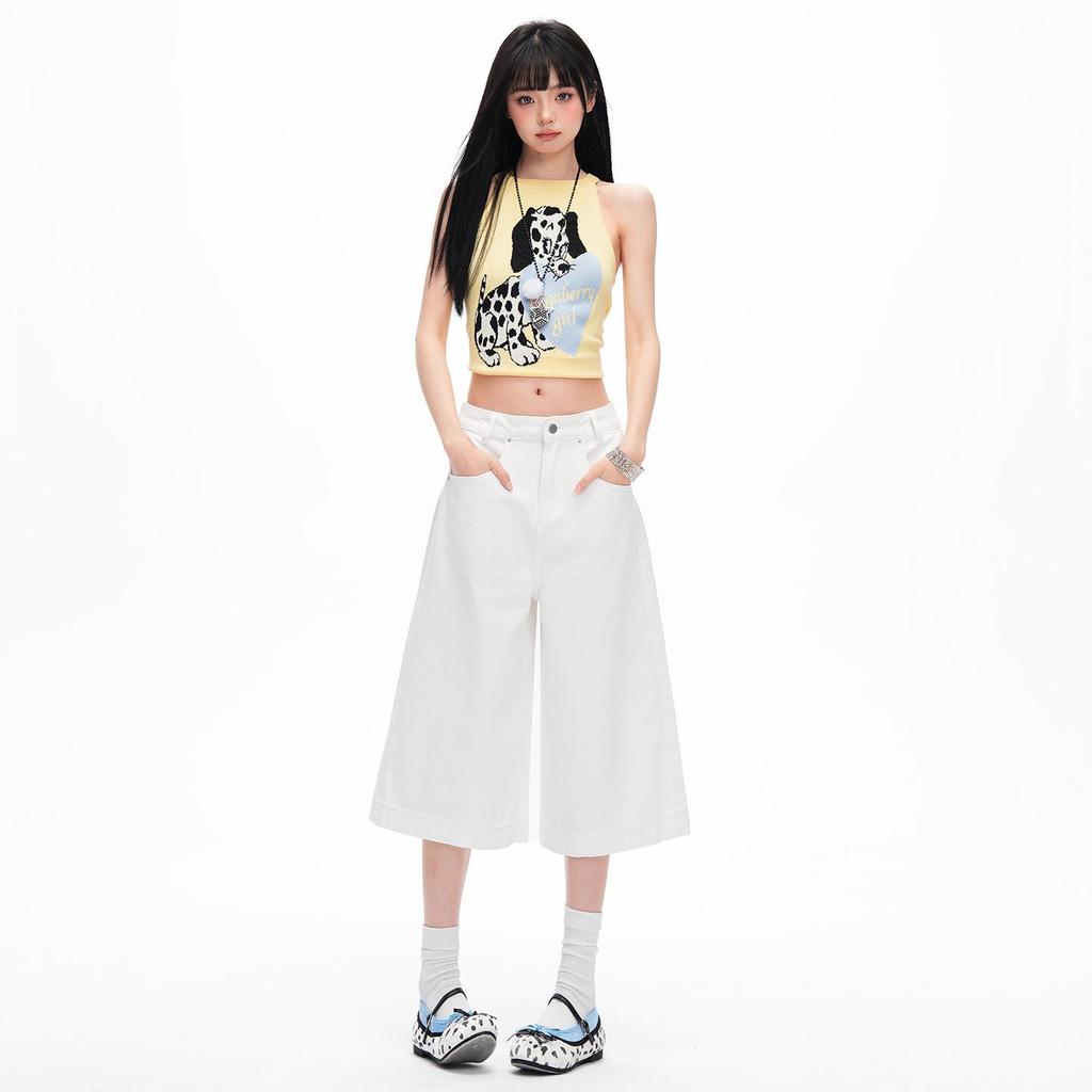 American Orange Cropped High-Waisted Wide-Leg Jeans for Women - Spring/Summer 2026 Collection