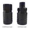 12PCS 1 4   NPT Air Coupler & Plug Kit, Industrial Type D Quick Connector Set, Air Compressor Hose Fitting Kit (Black)
