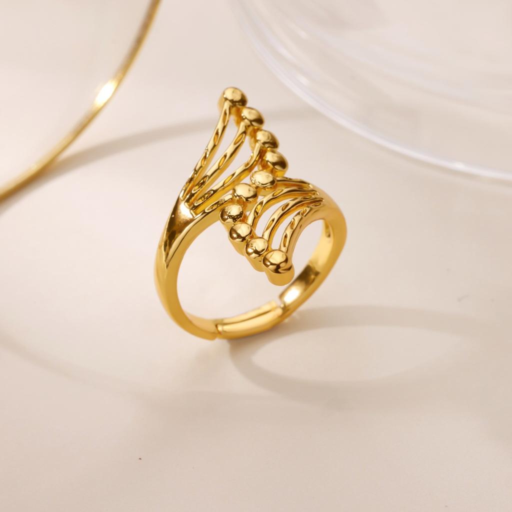Stainless Steel Multi-Layer Hollow Ring For Women Men Gold Color Broad Surface Finger Jewelry Anillos Couple Wedding Flower Gift