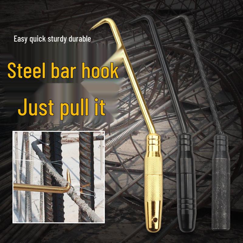 High Hardness Semi-Automatic Threaded Rebar Tying Hook for Core Steel Binding
