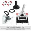 3 Way Toggle Switch, 3 Position ON-OFF-ON, 3 Pin, Black, with 2 Waterproof Boot Caps, 15A 250VAC for Ignition & Pressurization, Universal Fits Car