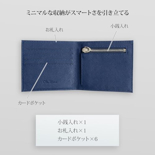 Dom Teporna Ultra-Thin Bifold Wallet for Men, Thin Cowhide Leather, YKK Zipper, Simple Design, Bill Compartment, Coin Purse, Card Slots, Slim Wallet F